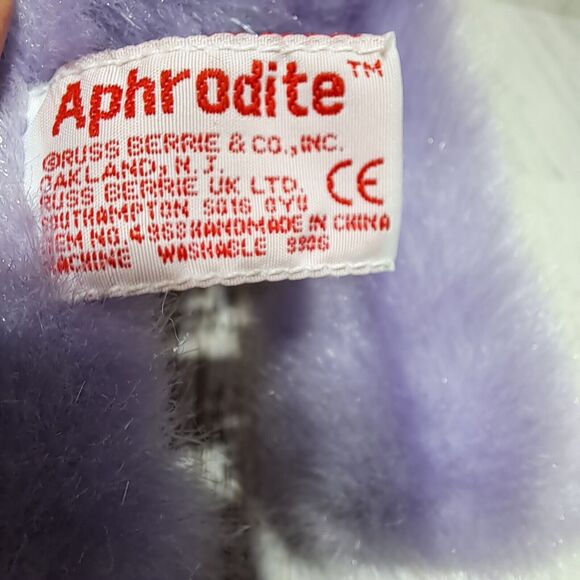 Russ Berrie Aphrodite Purple Teddy Bear Plush Love Paw Stuffed Animal Toy Gift - Picture 4 of 12